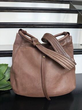 HOBO genuine leather shoulder bag soft slouchy hobo purse brown medium